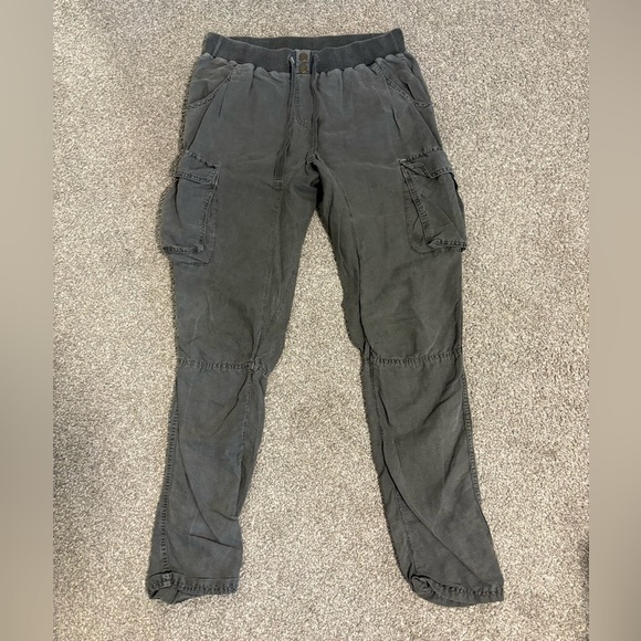 Aerie Washed Soft Denim Grey Cargo Joggers Trousers Pants Women's Size Small 6 - Picture 1 of 6